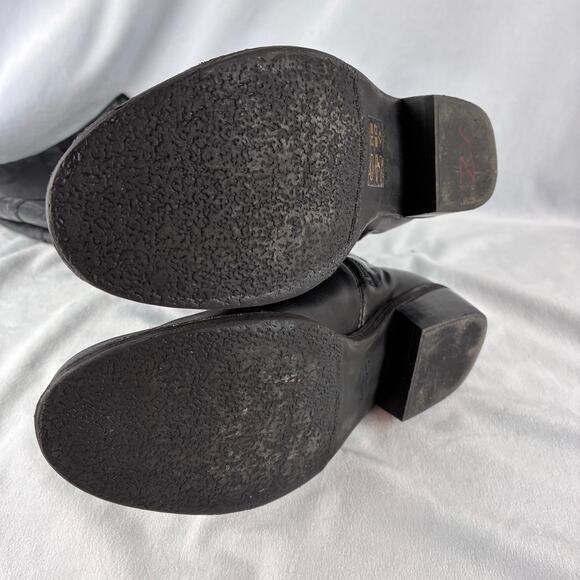 Aldo Black Knee High Full Zip Boots Women's 7.5 Equestrian Silver Tone Buckle - Picture 14 of 16